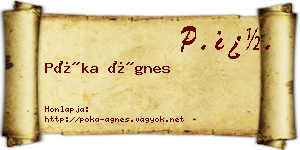 Póka Ágnes névjegykártya